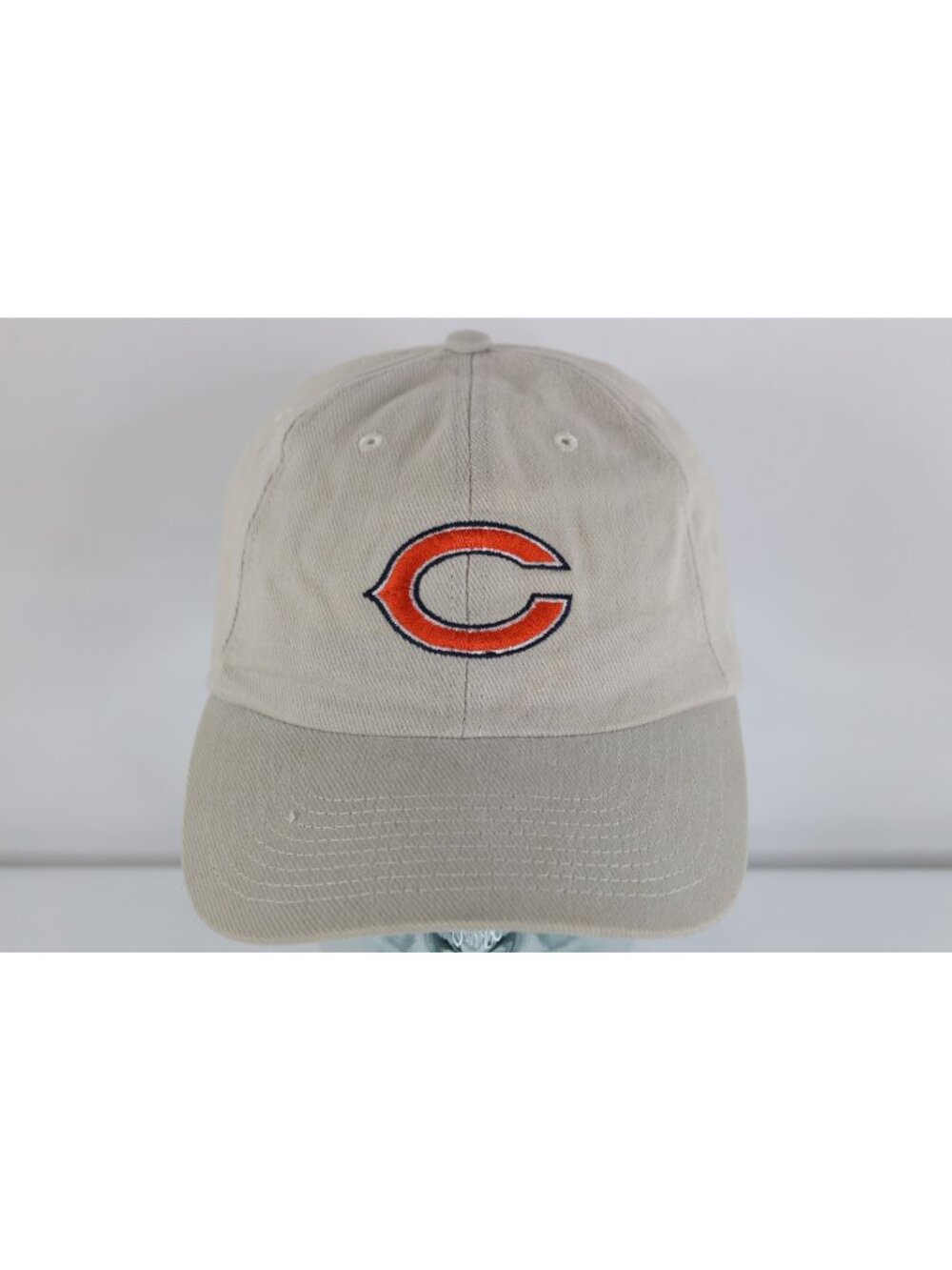 Vintage NFL Chicago Bears Football Cotton Dad Hat Cap Beige Khaki Tan Strapback